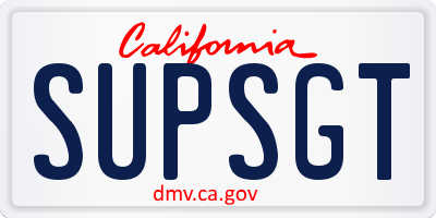 CA license plate SUPSGT
