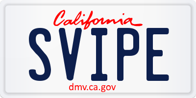 CA license plate SVIPE