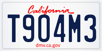 CA license plate T9O4M3