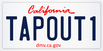 CA license plate TAPOUT1