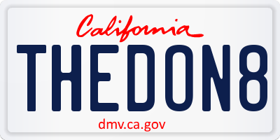 CA license plate THEDON8
