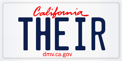 CA license plate THEIR
