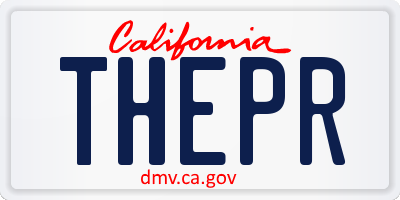CA license plate THEPR