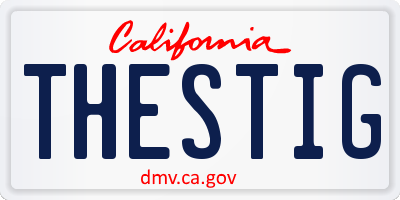 CA license plate THESTIG