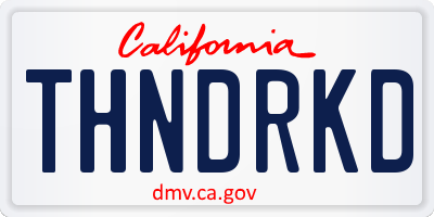 CA license plate THNDRKD
