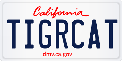 CA license plate TIGRCAT