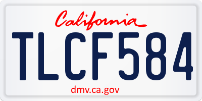 CA license plate TLCF584