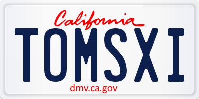 CA license plate TOMSXI