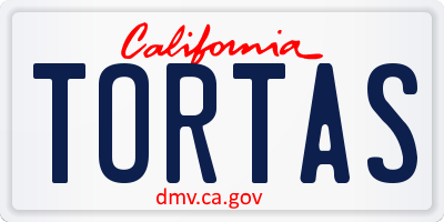 CA license plate TORTAS