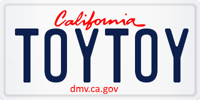 CA license plate TOYTOY