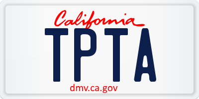 CA license plate TPTA