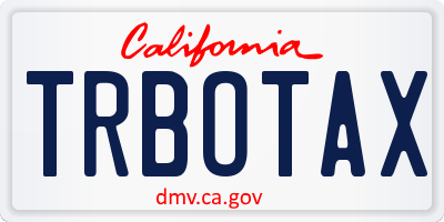 CA license plate TRBOTAX