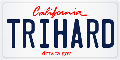 CA license plate TRIHARD