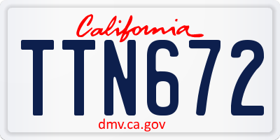 CA license plate TTN672