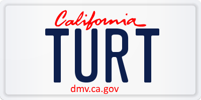 CA license plate TURT