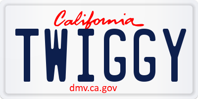 CA license plate TWIGGY