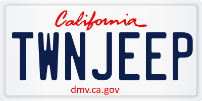 CA license plate TWNJEEP