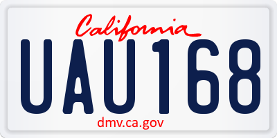 CA license plate UAU168