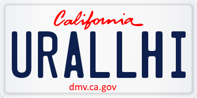 CA license plate URALLHI