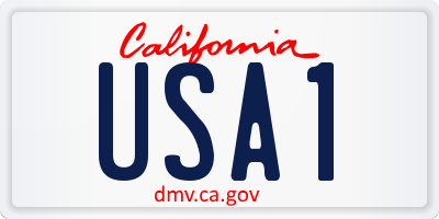 CA license plate USA1
