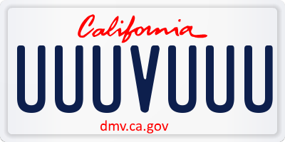 CA license plate UUUVUUU