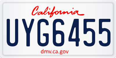 CA license plate UYG6455