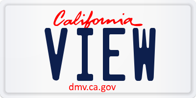 CA license plate VIEW
