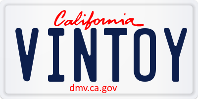 CA license plate VINTOY