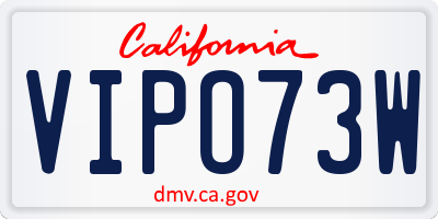 CA license plate VIPO73W