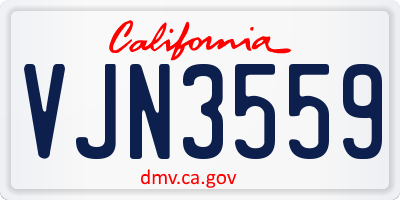 CA license plate VJN3559