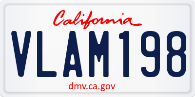 CA license plate VLAM198