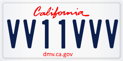 CA license plate VV11VVV