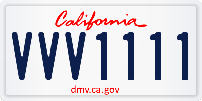CA license plate VVV1111
