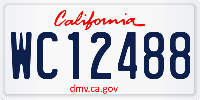 CA license plate WC12488