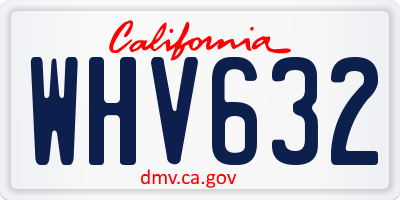 CA license plate WHV632