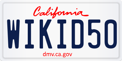 CA license plate WIKID50