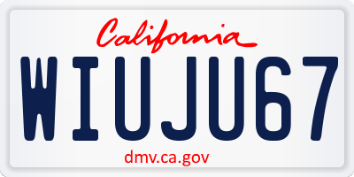 CA license plate WIUJU67