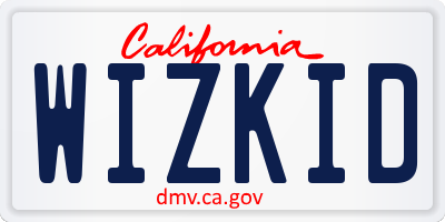 CA license plate WIZKID