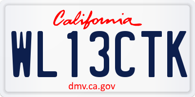 CA license plate WL13CTK