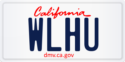 CA license plate WLHU