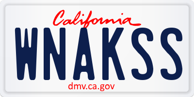 CA license plate WNAKSS