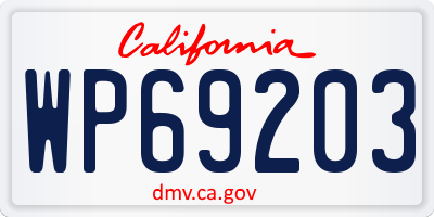 CA license plate WP69203