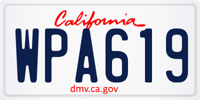 CA license plate WPA619