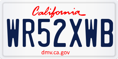 CA license plate WR52XWB