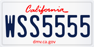 CA license plate WSS5555