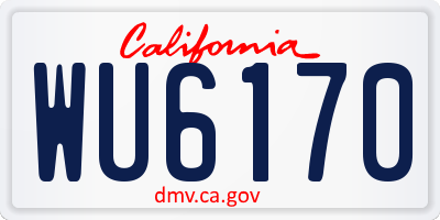CA license plate WU6170
