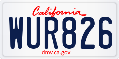 CA license plate WUR826