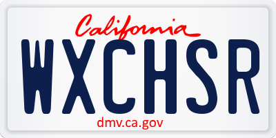 CA license plate WXCHSR