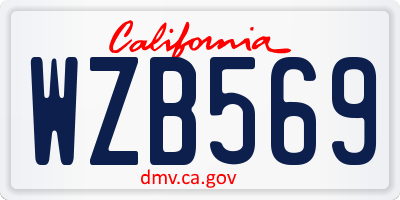 CA license plate WZB569