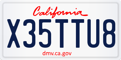 CA license plate X35TTU8